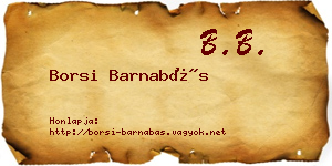 Borsi Barnabás névjegykártya