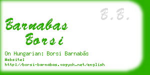 barnabas borsi business card