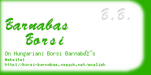 barnabas borsi business card